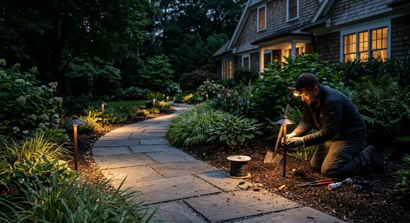 Courtyard Light Installation in Kansas City, MO